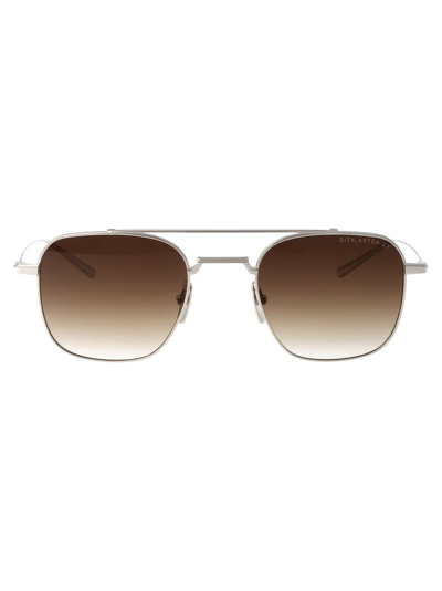 Dita Sunglasses In Silver W/ Brown To Clear Gradient