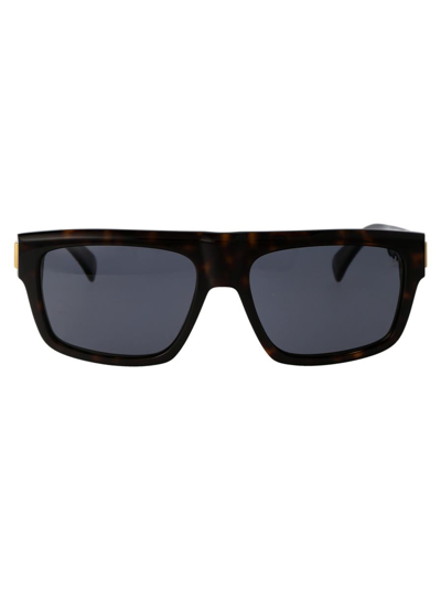 Dunhill Sunglasses In 002 Black Gold Brown