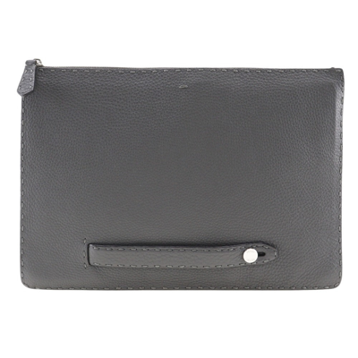 Fendi Selleria Black Leather Clutch Bag ()