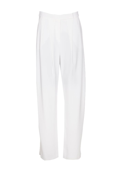 Pinko Cropped Straight-leg Trousers In White