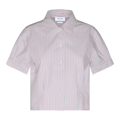 Thom Browne Rwb Striped Logo Patch Shirt In Multi