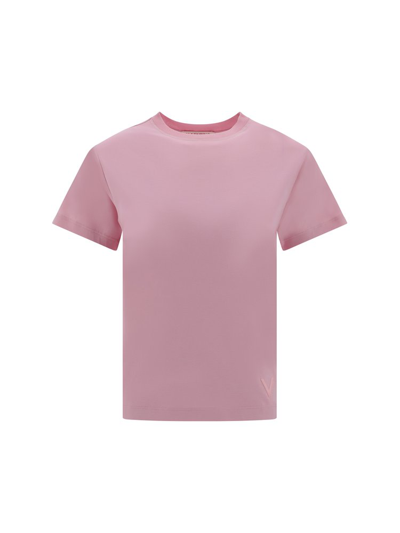 Valentino Logo Embroidered Crewneck T In Pink