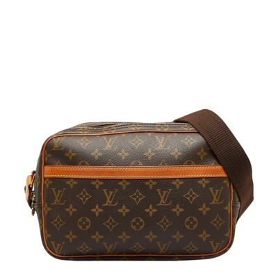 Pre-owned Louis Vuitton Reporter Pm Brown Canvas Shoulder Bag ()