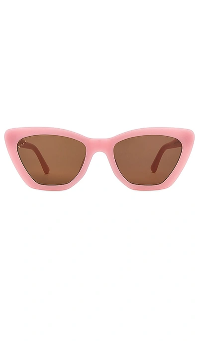 Diff Eyewear Camila Sunglasses In Pink Velvet & Brown