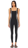 Beyond Yoga New Moves Square Neck Jumpsuit In Black