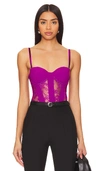 Fleur Du Mal Cupped Bodysuit In Wildberry
