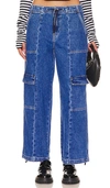 Hudson Drawstring Cargo High-rise Parachute Jeans In Chill