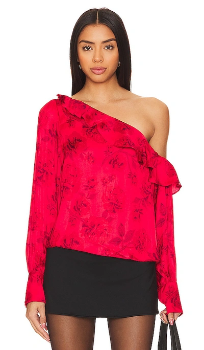 Free People These Nights Blouse In Red Combo
