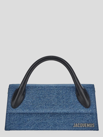 Jacquemus Long Denim Handbag In Blue