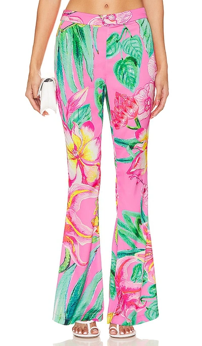 Rococo Sand Megan Flare Pants In Pink