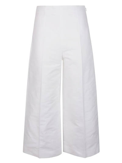 Marni Pressed Crease Cropped Trousers In White
