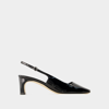Aeyde Eliza Slingback Hallow-heeled Sandals In Black