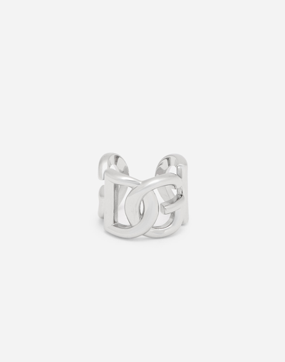 Dolce & Gabbana Dg Logo Ring In Silver