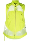 Stone Island Shadow Project Vest Distorted Ripstop Organza-tc Neon Green In Green