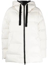 Lorena Antoniazzi Zip-up Quilted Hooded Jacket In White