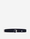 Dolce & Gabbana Logo-print Buckled Belt In Blue