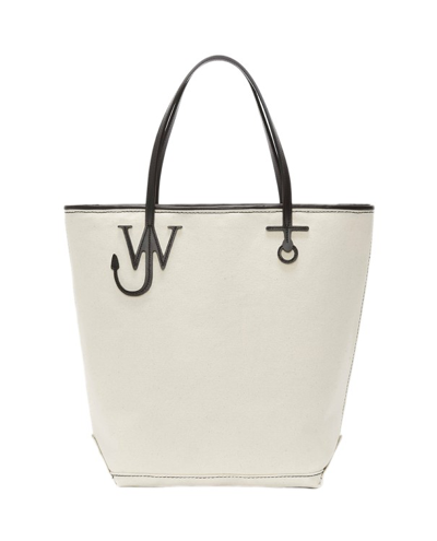 Jw Anderson Tall Anchor Canvas Tote Bag In White