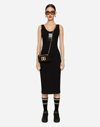 DOLCE & GABBANA SLEEVELESS SPANDEX JERSEY MIDI DRESS