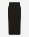 Dolce & Gabbana High-waisted Straight Midi Skirt In Black