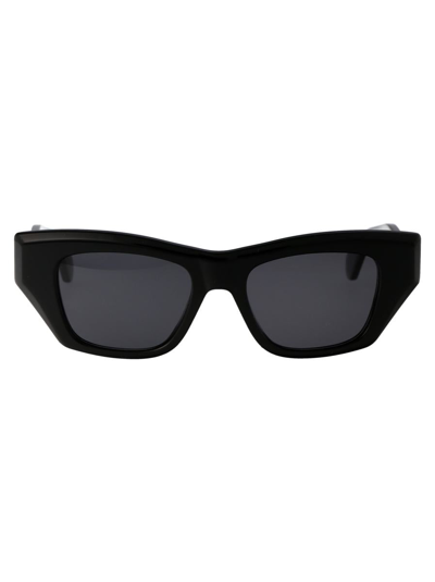 Alaïa Logo Acetate Cat-eye Sunglasses In 001 Black Black Grey