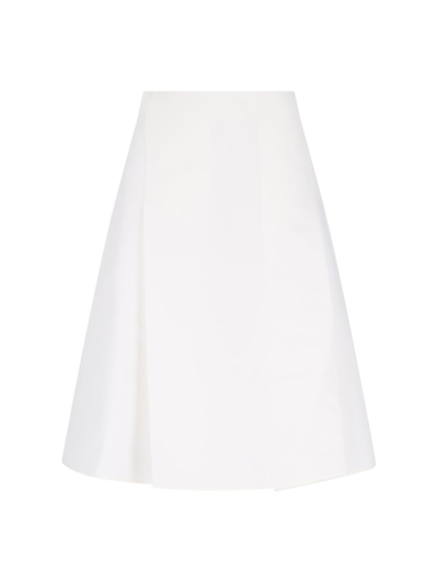 Marni Maxi Pleated Cady Midi Skirt In White