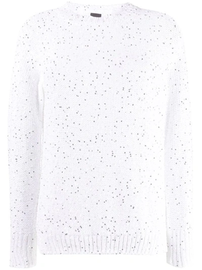 Lorena Antoniazzi White Sequins Sweater