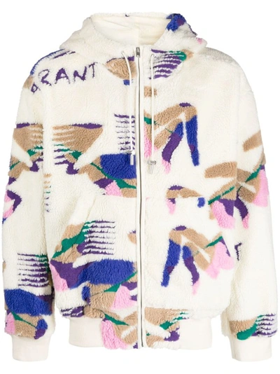 Marant Mikori Fleece-texture Hooded Jacket In White