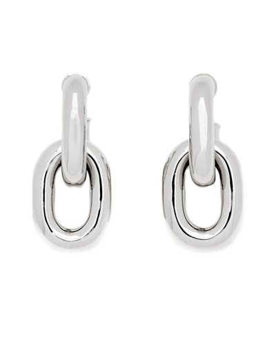 Rabanne Xl Link Double Hoop Earrings In Silver