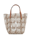 JW ANDERSON DOUBLE LOGO PRINT CANVAS TOTE BAG