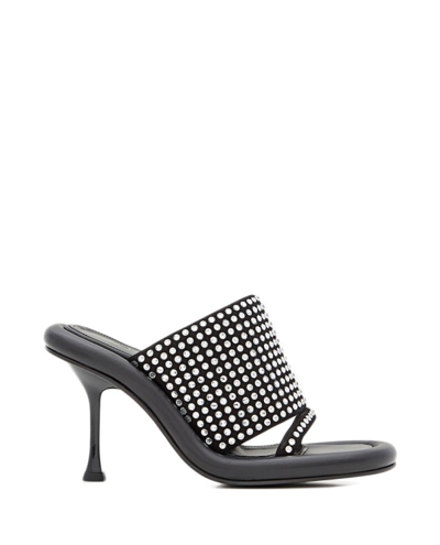 Jw Anderson 90mm Bumper Strass Mules In Black