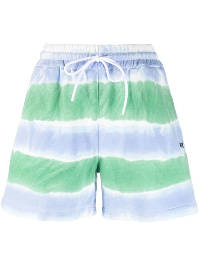 Msgm Stripe-pattern Drawstring Shorts In Blue