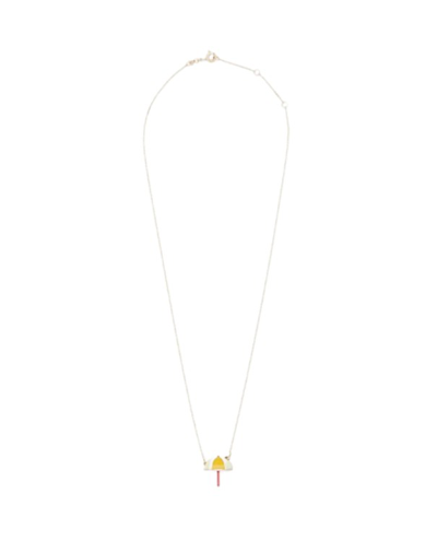 Aliita 9k Gold Sombrilla Enamel Necklace In Yellow