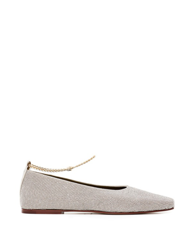 Maria Luca Augusta Strass Ballet Flat Shoes In White