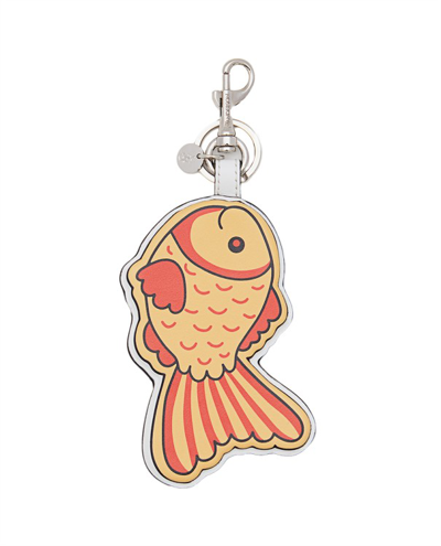 Jw Anderson Gold Fish 皮质钥匙扣 In Yellow,red