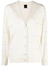 LORENA ANTONIAZZI BEIGE STRIPED CARDIGAN