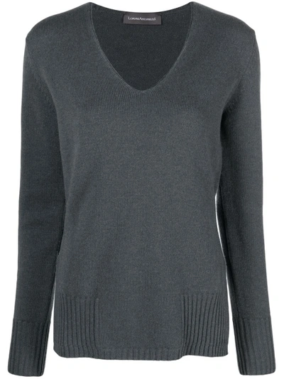 Lorena Antoniazzi Gray V Neck Sweater In Grey