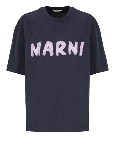 Marni T-shirt With Logo In Black