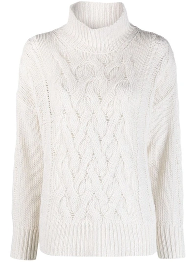 Lorena Antoniazzi White Cable Knit Sweater
