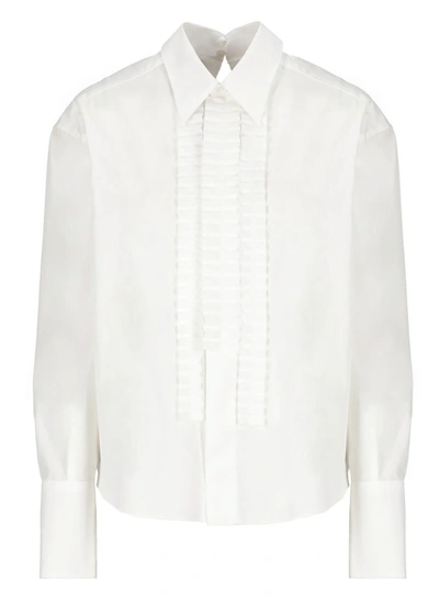 Marni Pleat-detail Cotton Shirt In White