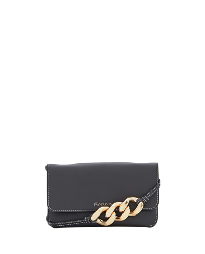Jw Anderson Black Nappa Leather Telephone Pouch