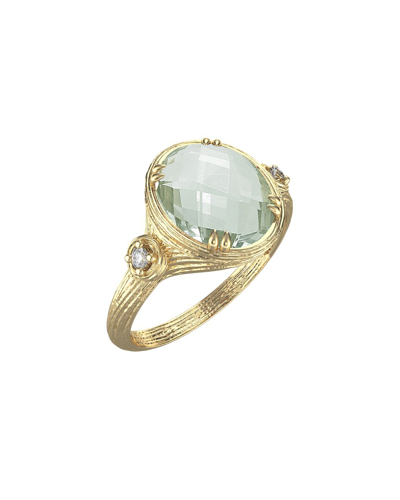 I. Reiss 14k 2.50 Ct. Tw. Diamond & Green Amethyst Cocktail Ring In Blue