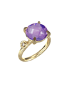 I. REISS I. REISS 14K 3.30 CT. TW. DIAMOND & AMETHYST COCKTAIL RING