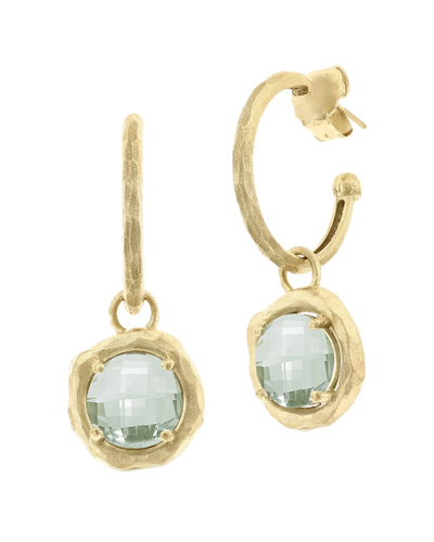 I. Reiss 14k 6.50 Ct. Tw. Diamond & Green Amethyst Charm Earrings In Gold