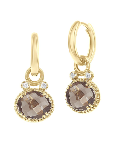 I. Reiss 14k 5.00 Ct. Tw. Diamond & Smokey Topaz Earrings In Gold