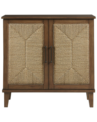 Ink+ivy 36" Seagate Wide Handcrafted Sea Grass 2-door Wood Accent Chest In Natural