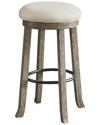 Ink+ivy 19.25" Oaktown Wide Wood Swivel Counter Stool In Grey