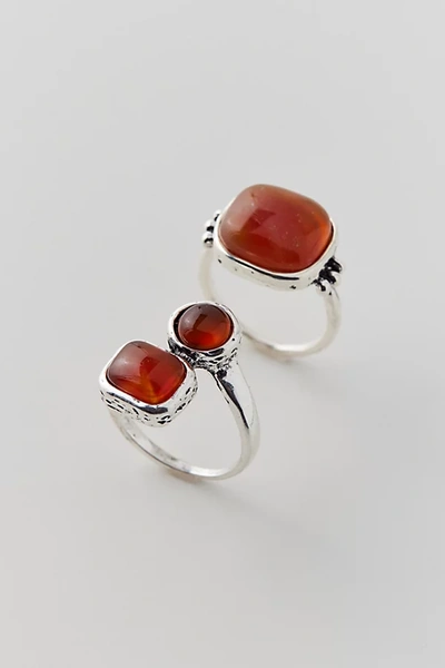 Urban Outfitters Cristos Stone Ring Set In Silver, Men's At