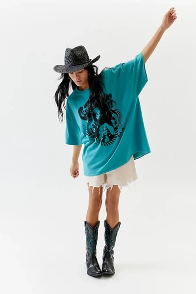 Urban Outfitters Led Zeppelin T-shirt Dress In Teal, Women's At