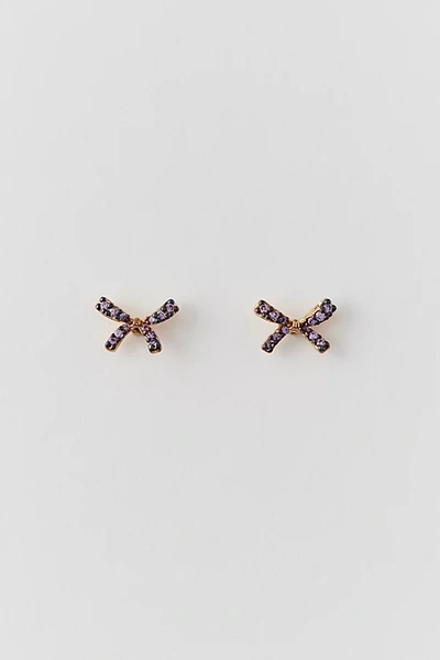 Urban Outfitters Delicate Rhinestone Bow Earring In Bows, Women's At