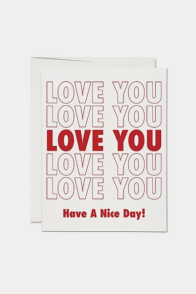 Red Cap Cards Red Cap Grocery Bag Love Greeting Card At Urban Outfitters In Multicolor